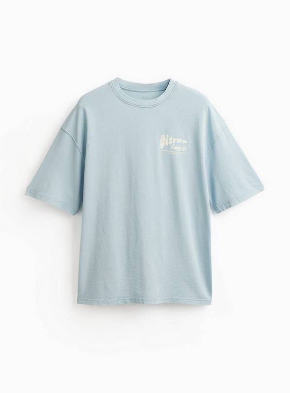 Blue Citrus Graphic Relaxed Fit T-Shirt XXXXL